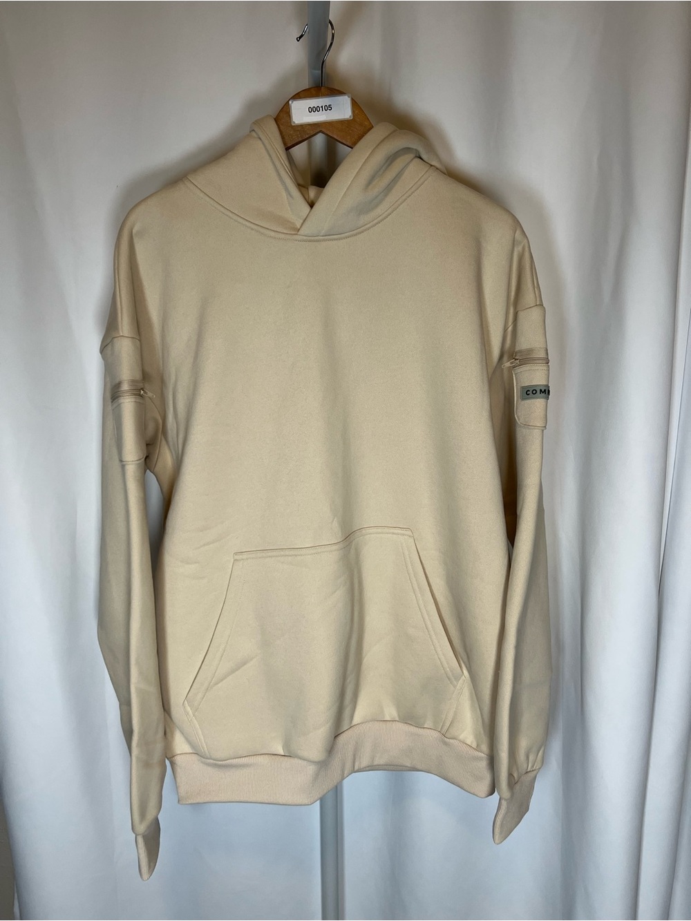 Comfrt Matching Hoodie Sweatpants Set Large Cream Oversized Fleece Lounge